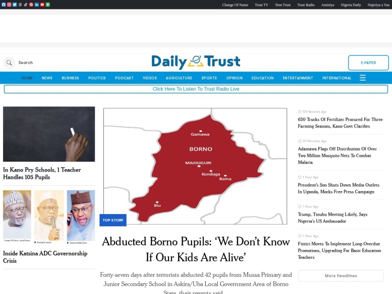 Daily Trust - Site officiel
