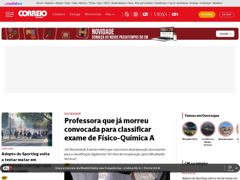 Correio da Manhã - Site officiel